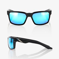 100% Brille Daze, matt schwarz mit Glas: Hiper Blue Multilayer Mirror