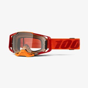 100% Brille Google Amega, orange/rot mit Glas: Clear