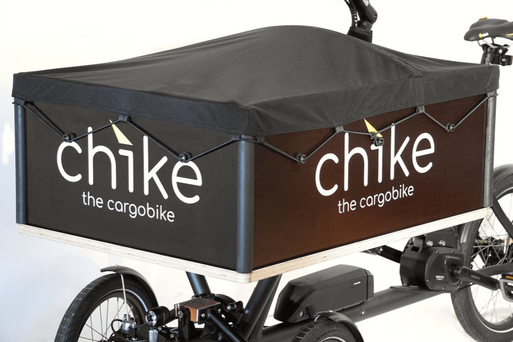 Chike Verdeckplane, für Transportbox E-Cargo, wasserdicht, schwarz